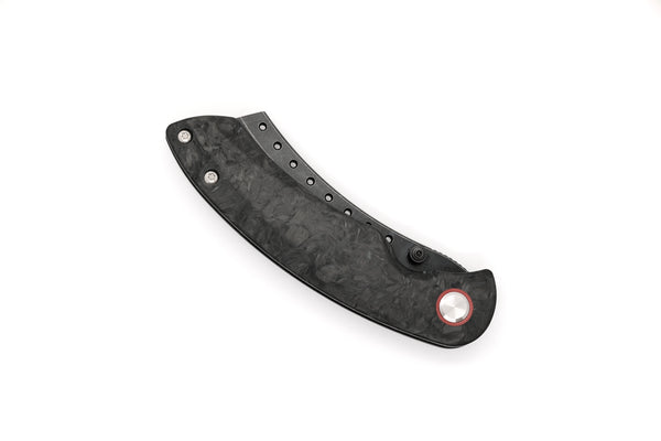 Hell Razor P Series Black Marbled Carbon Fiber Handle Black Stonewash – Red  Horse Knife Works