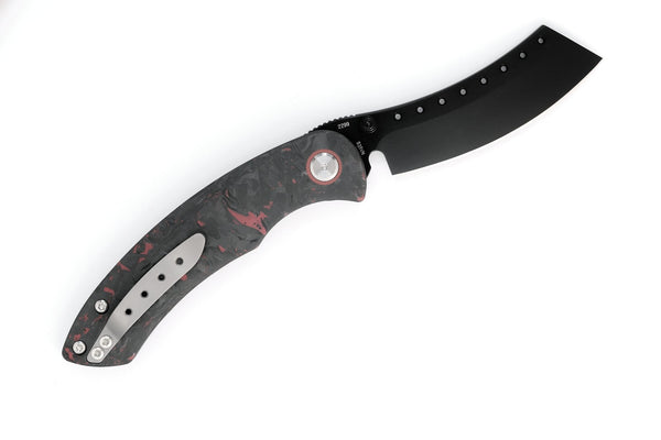 Hell Razor P Series Red Marbled Carbon Fiber Handle Black PVD 