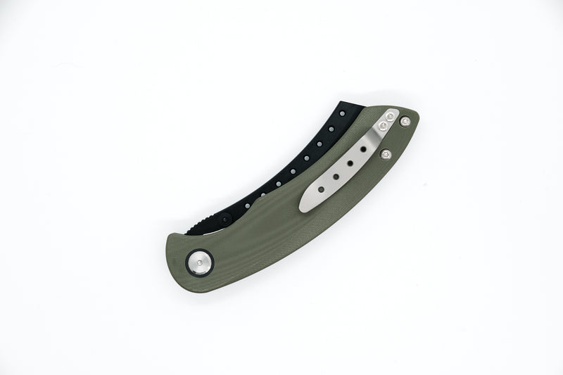 Hell Razor P Series OD Green Handle W/ PVD Black Blade