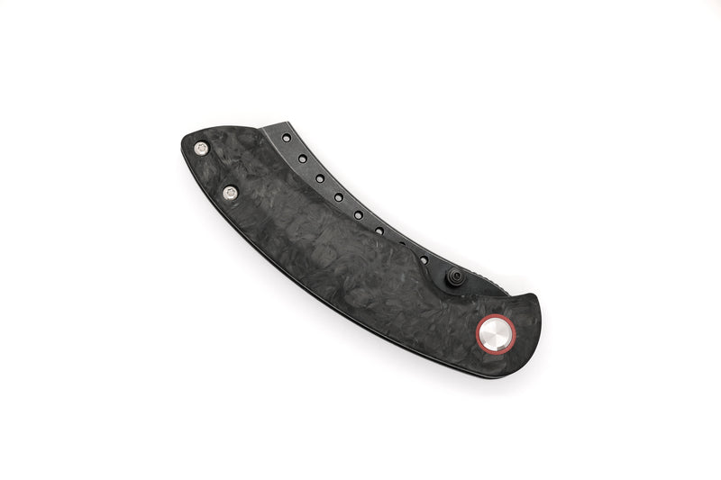 Hell Razor P Series Black Marbled Carbon Fiber Handle Black Stonewash Blade