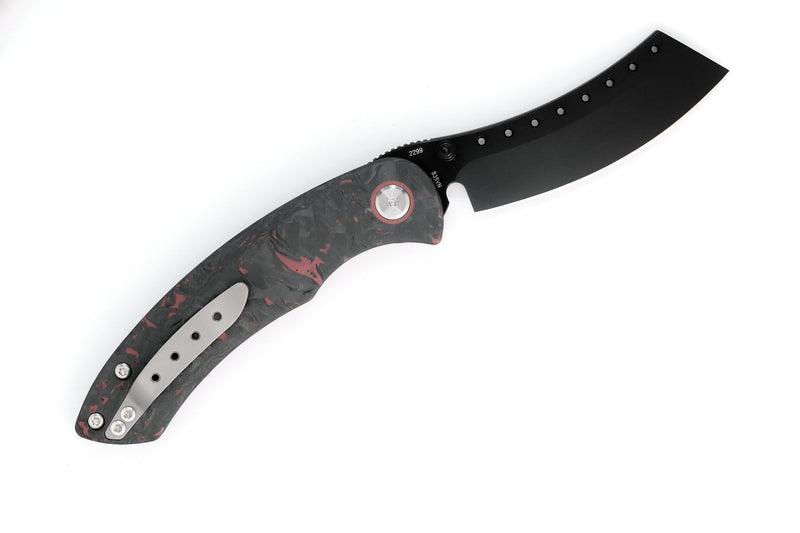 Red Razor Knife Hell Razor P Series Red Marbled Carbon Fiber Handle Black PVD Blade ...