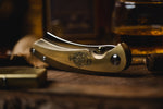 Jeremy Siers Exclusive Patina Hell Razor P Series Brass Handle w/ Satin Blade